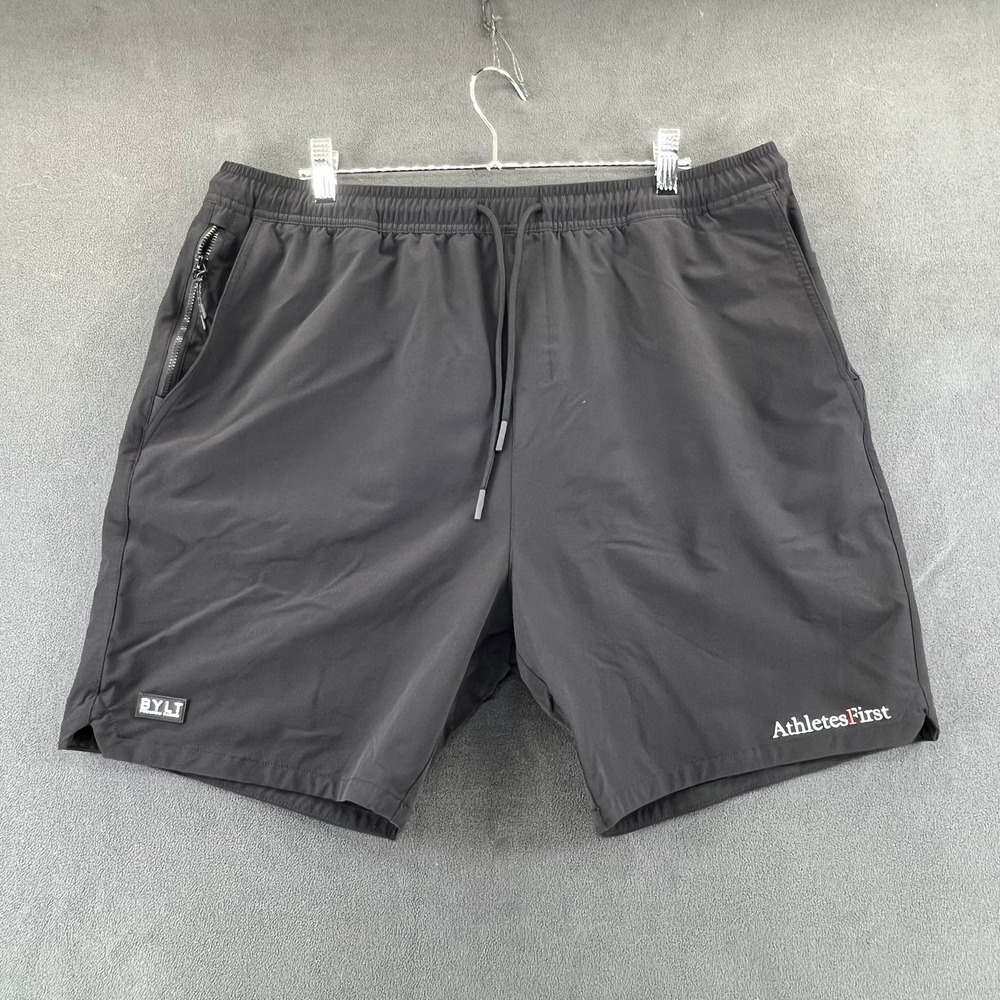 BYLT Premium Basics Mens 3XL Shorts Black Athletes First Athletic Gym 6in Inseam
